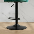 thumbnail image 6 of PORKISS Bar Stools, Velvet Adjustable Swivel Barstools with Back Set of 2, Modern Upholstered Kitchen Island Chairs with Tufted for Home Bar, Green, 6 of 11
