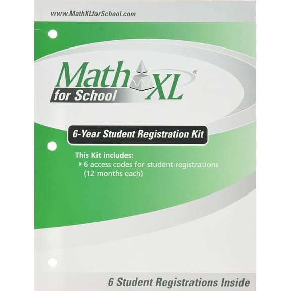 New - Math XL For School Registration Kit Containing 6 Access Codes for Student Registrations for 12 Months Each ISBN 0131368834 9780131368835