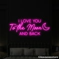 thumbnail image 2 of Glowneon I Love You to the Moon and Back Neon Sign, Quotes Love, Wedding Decor, Anniversary Gift, 2 of 5