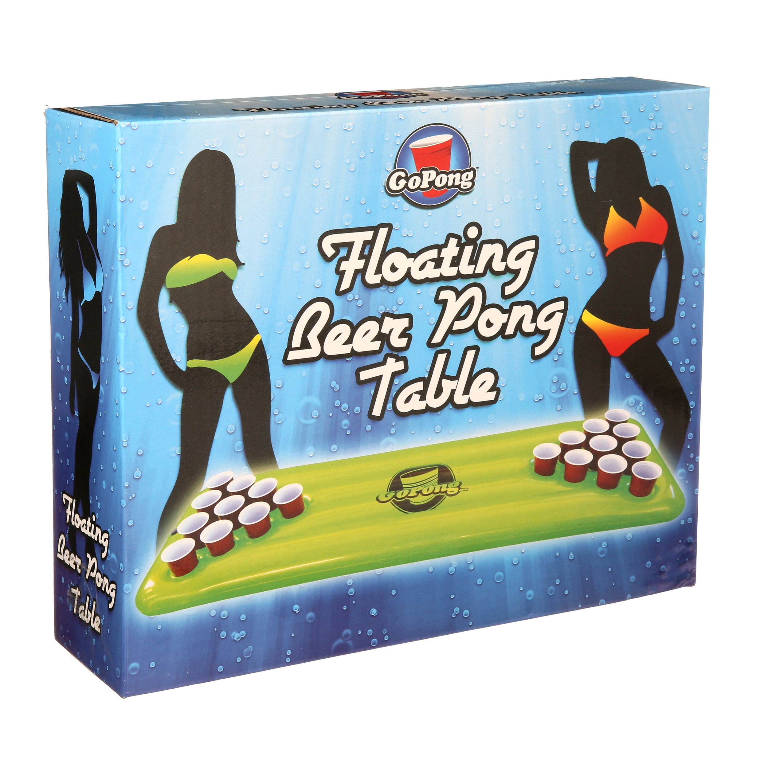 GoPong Pool Pong Table - Inflatable Floating Beer Pong Table Pool 