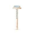 thumbnail image 3 of ANGARA Natural Cushion 1.85 ct Aquamarine Cocktail Halo Ring in 14K Rose Gold for Women (Size-9x7mm) | March Birthstone, Birthday, Anniversary, Jewelry Gift for Women | Natural Aquamarine Ring, 3 of 10