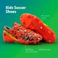 thumbnail image 4 of Dream Pairs Soccer Shoes Jr Kids Boys Girls Outdoor Sport Football Soccer Cleats Hz19003K Orange/Dark/Grey/Yellow Size 4, 4 of 5