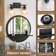 thumbnail image 3 of JOPESO Bathroom Light Fixtures, 2 Light Black Modern Vanity Lights for Bathroom Living Room Hallway, 2 LED Bulbs Include, 3 of 10