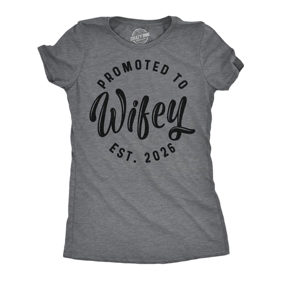 Womens Funny T Shirts Promoted To Wifey 2026 Sarcastic Marriage Tee For Ladies Womens Graphic Tees