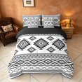 thumbnail image 3 of Manfei Southwestern Aztec Full Size Bedding Sets, Bohemian Black White Full Size Bed in a Bag, Black Reversible 7pcs, 3 of 6