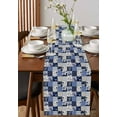 thumbnail image 4 of Purple Botanical Table Runner 36 Inches, Summer Vintage Plaid Flower Leaf Bed Runner Dresser Scarves Tabletop for Indoor Outdoor Parties/Ceremony/Banquet, 13"x 36", 4 of 8