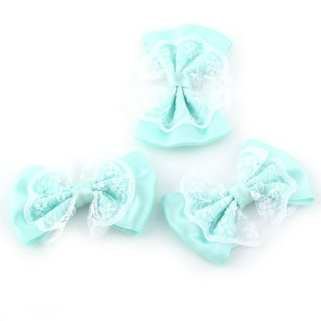 Bow Tie Applique - WALFRONT 50pcs Bow Tie Shaped Appliques Lace Craft Bowknot Wedding Decoration,Bow Appliques, Sewing Decoration