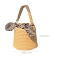 thumbnail image 2 of Bolso tejido con lazo para mujer, bolso de almacenamiento portátil, bolso de playa a cuadros creativo, 2 of 7