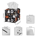 thumbnail image 3 of FUIALDOLG Decorative Tissue Box Cover Square with Pumpkin Skull Ghost Tissue Box Holder Waterproof PU Leather Modern Facial Organizer for Bathroom/Car/Office Home Decor, 3 of 7