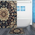 thumbnail image 2 of Wobogo Carpet Patterns Bathroom Shower Curtain Set with Floor Mat and Hooks Ultra Waterproof Visible Slider Beads, 2 of 7