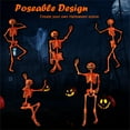 thumbnail image 2 of 5.5ft Life-Size Poseable Halloween Skeleton with Pumpkin Head, Orange Full-Body Realistic Decor with Movable Joints for Indoor & Outdoor Scary Display, 2 of 10