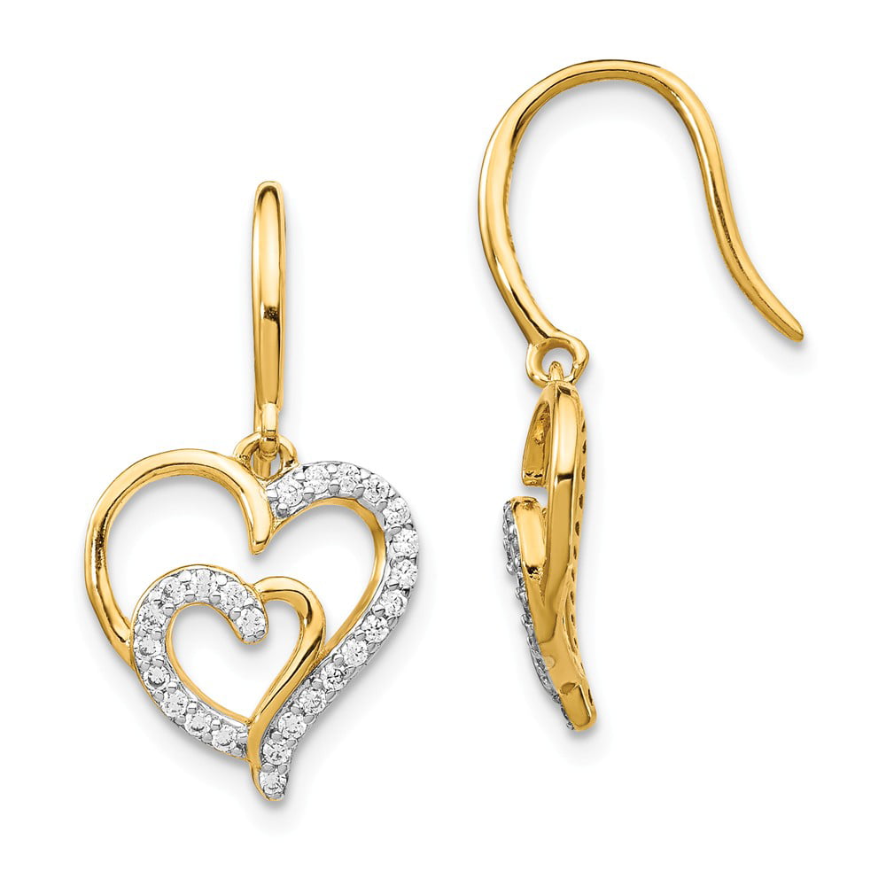 FB Jewels 925 Sterling Silver Heart Earrings