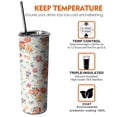 thumbnail image 3 of Spring Flowers 20 Oz Skinny Tumbler with Lid and Straw - Double Wall Vacuum Insulated Tumbler- Insulated Travel Coffee Mug, 3 of 5