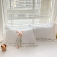 thumbnail image 2 of MOOWOO Chic Ruffle Lace Polyester Duvet Cover Set -Girl White Bedding-3 Piece Full Duvet Cover with Zipper Closure -Ultra Soft and Light Weight, 2 of 9
