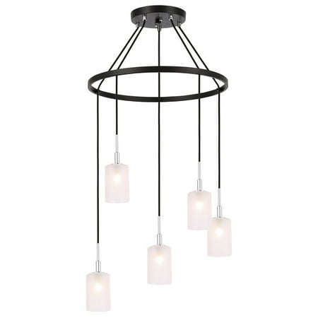 

Woodbridge Lighting Elise 5-Light Opal Glass & Steel Chandelier in Chrome/Bronze
