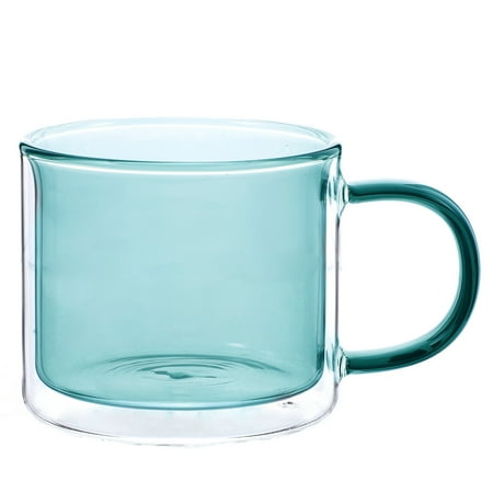 

Glass Juice Mug Double-layer Cold Drink Cup Cold Coffee Cup Beverage Cup Beer Cup with Handle