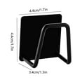 thumbnail image 3 of Fyrome 2 Pack Kitchen Stainless Steel Adhesive Sponge Holder Dishcloth Brush Storage Holder Sink Caddy, Rust Proof Waterproof, Black, 3 of 8