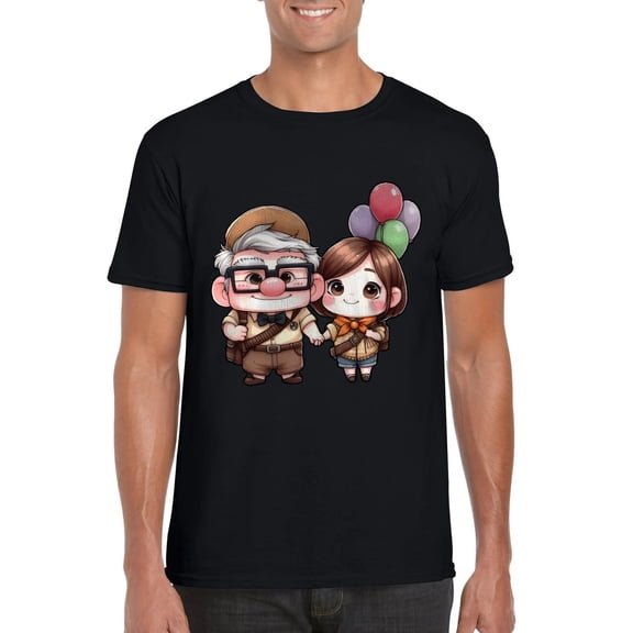 Flying House Adventure Movie Fan Up Cartoon Art Graphic Tee Unisex T-Shirt