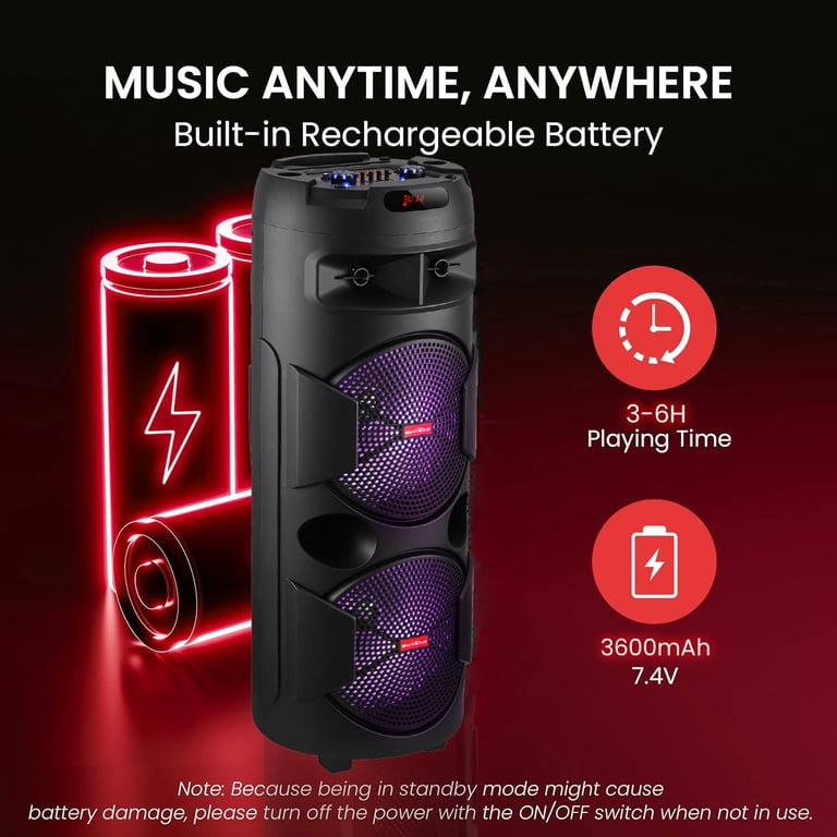 Portable Bluetooth Speaker 9000W Sub Woofer Heavy Bass Sound System