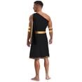 thumbnail image 3 of YiZYiF Mens Halloween Ancient Greek Cosplay Costume Roman Toga Caesar Party Fancy Dress Up Set Black 3XL, 3 of 7