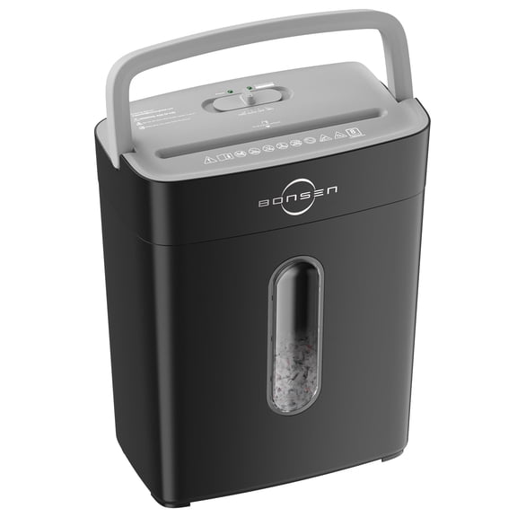 BONSEN 8-Sheet Cross Cut Paper Shredder with 4 Gallons Wastebasket