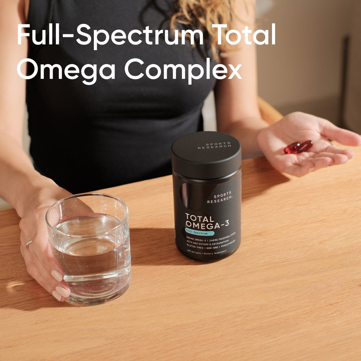 Sports Research® Total Omega-3 2200mg 120 Softgels Wild Salmon Krill Astaxanthin EPA DHA (120 Softgels)