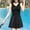 Black, variant on Beach Swimsuit Women Breathable Dress Bathing Suit Sexy Solid Color Backless Clothes Swimwear