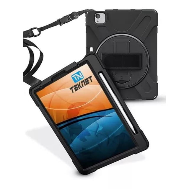 Funda para iPad Air 5 10.9" A2589 A2591 Correa Rudo Negro Teknet Compatible iPad