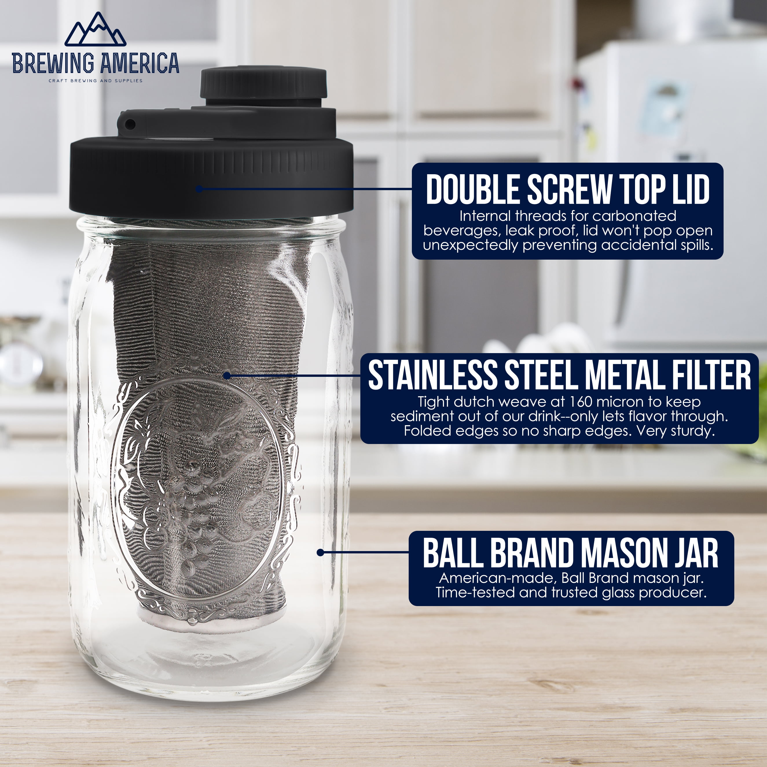 Cold Brew Tube Tea Infuser Cold Brew Coffee Maker Wide Mouth Drinking  Custom Glass Mason Jar Dispenser - Buy Cold Brew Tube Tea Infuser Cold Brew  Coffee Maker Wide Mouth Drinking Custom