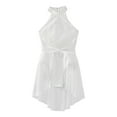 thumbnail image 4 of Aislor Kids Girls Sleeveless Hollow Back Lace Floral Leotard Dress Lyrical Modern Dance Costume Size 6-16 Ivory 12, 4 of 7