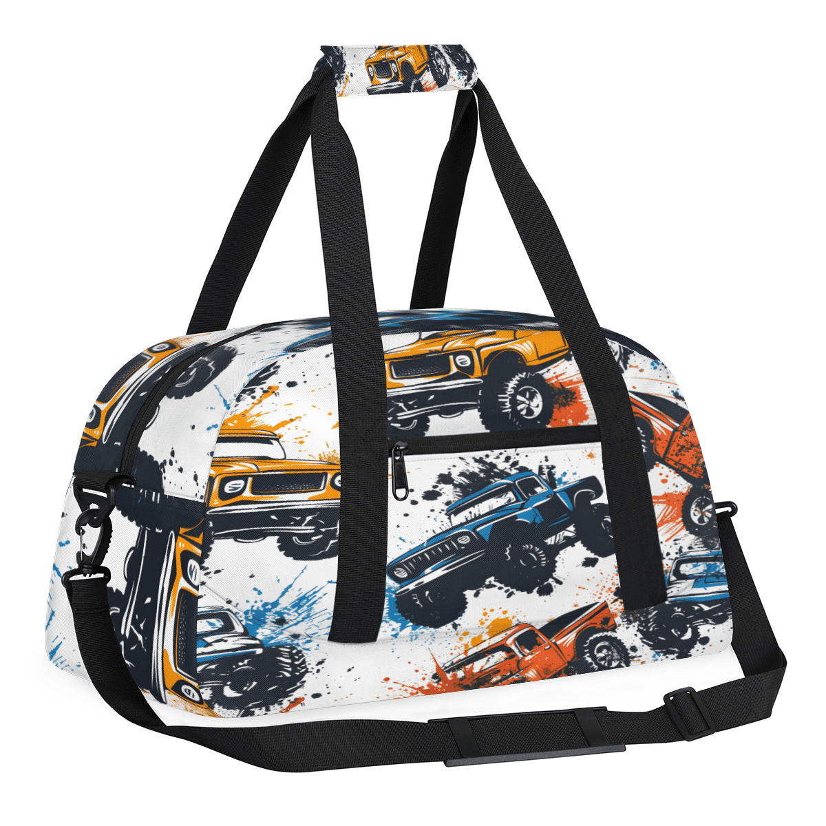 Herdesigns Sports Duffle Bags Travel Duffle Bag Gym Bag Monster Truck Car Weekender Travel Bag Waterproof Overnight Bag Carry On Travel Tote Bag Dance Bags