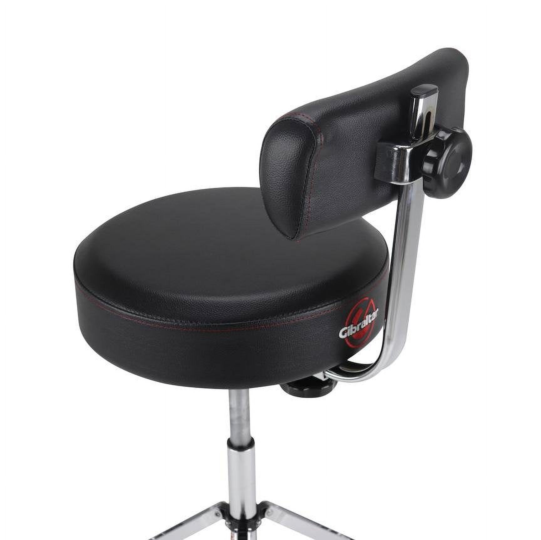 Gibraltar Tall Hydraulic 15 Round Stool w/ Backrest & Footrest - 9608HRTB