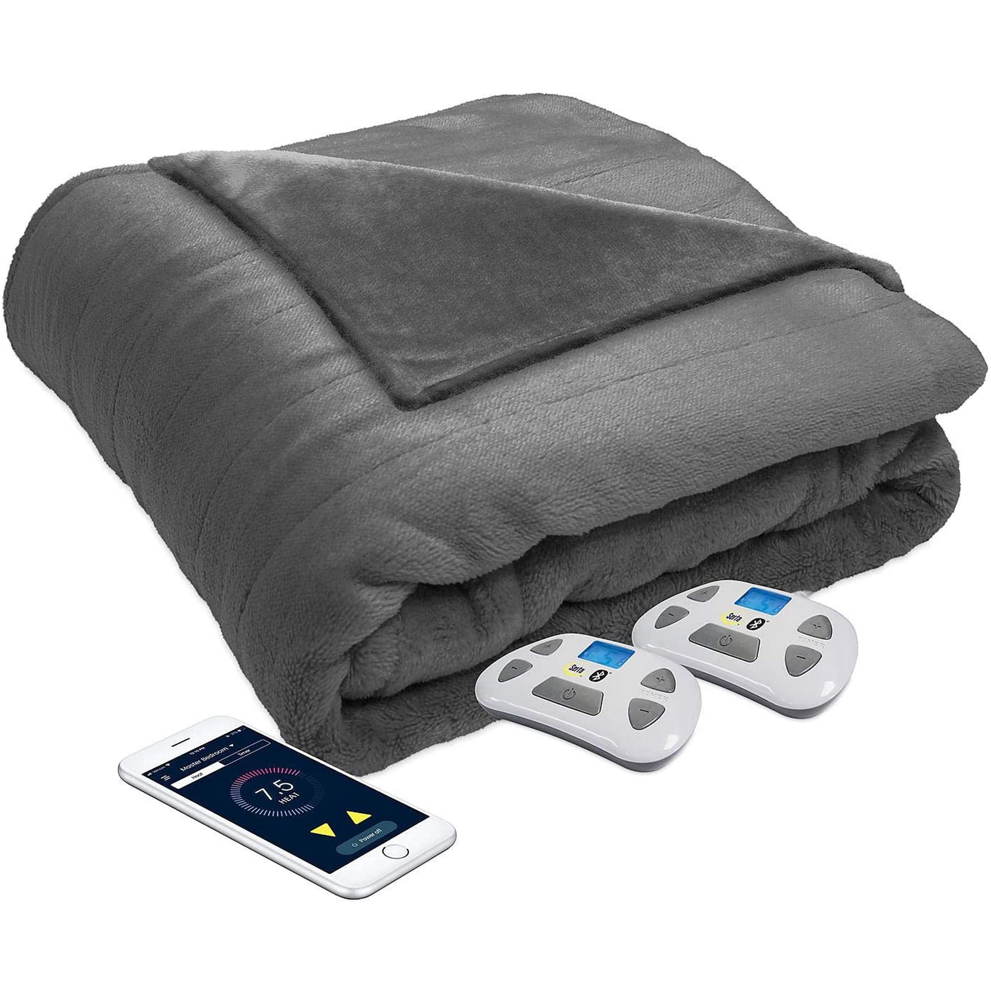 Serta Queen-Grey Heated Blanket Perfect Sleeper Bluetooth Wireless Heated  Blanket, Queen Grey - Walmart.com