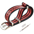 thumbnail image 2 of MZBUTIQ Watch Strap 20mm Seat Belt Black and Red Nylon Watch Bands One-Piece 4 Ring Watch Bracelet MZBUTIQ MZBUTIQ, 2 of 2