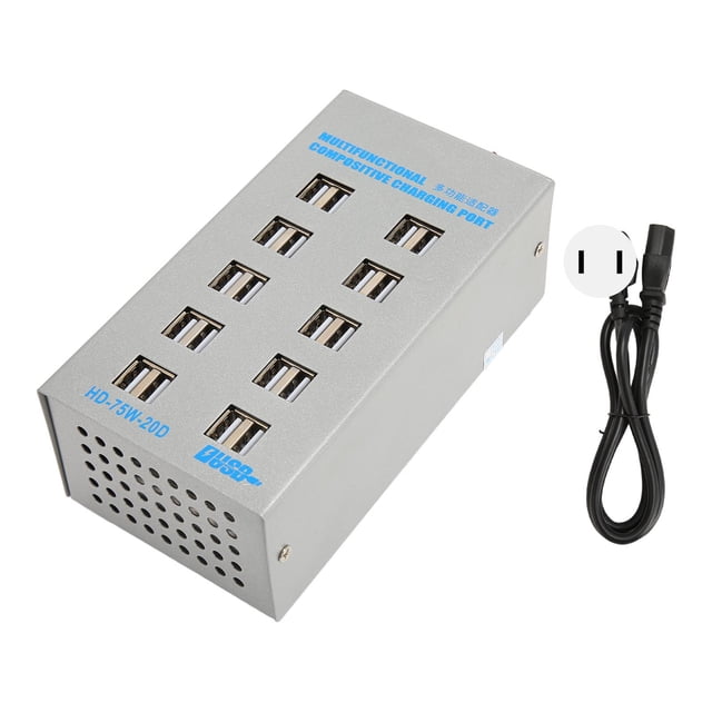 Estación de carga USB, estación de carga USB Base de carga USB de 75 W Cargador USB múltiple optimizado para la excelencia