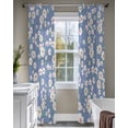 thumbnail image 4 of Watercolor Floral Sheer Curtains 84 Inch Length 2 Panels Set for Living Room/Bedroom, Spring Flower Leaves Botanical Blue Kitchen Curtains Grommet Semi-Sheer Curtains Window Treatments 52"x84"x2, 4 of 7