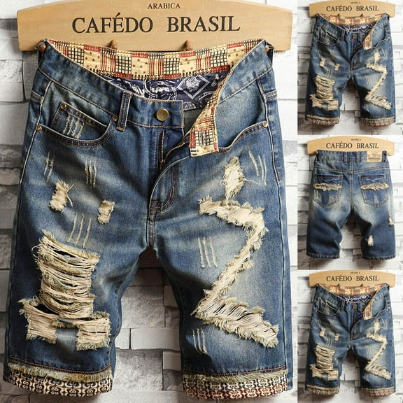 Tejiojio Men's Classic-Fit Cargo Shorts Men's Summer Fashion Shorts 100% Cotton Casual Printed Beach Shorts Pants