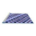 thumbnail image 2 of Ahgly Company Machine Washable Indoor Round Checkered Blue Modern Area Rugs, 3' Round, 2 of 4