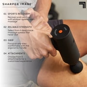 Sharper Image® Powerboost® Deep Tissue Percussion Massager 3.0, 5 Attachments, 6 Speed Settings, Black