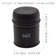 thumbnail image 6 of AuldHome Design Salt and Pepper Shaker Set (Black); Contemporary Modern Farmhouse Retro Enamel Style Shaker Set, 6 of 9