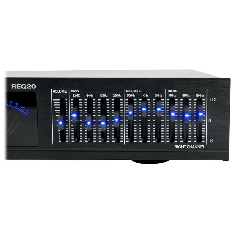 Rockville REQ20 Pro Dual 10-Band Equalizer w/ VU Meters