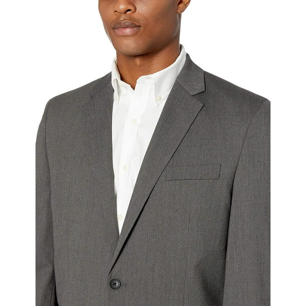 J.M. Haggar Mens 4-Way Stretch Diamond Weave Classic Fit Suit Separate  Pant, Dark Grey, 52R 