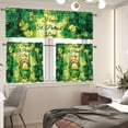 thumbnail image 2 of 3 Piece St. Patricks Day Kitchen Curtains Valance and Tiers Set Rainbow Coin Rod Pocket Kitchen Curtain with Valance and Tier for Cafe Bathroom and Laundry Room (Tier 24 Inches Long), 2 of 4
