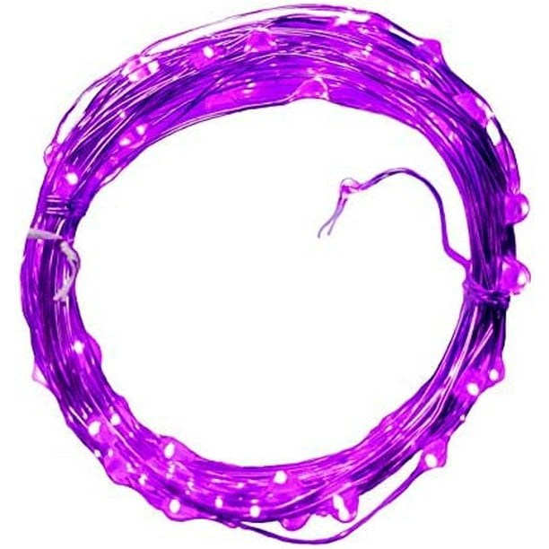 Purple Fairy Lights Battery Operated 6 Foot 20 Purple LED Micro