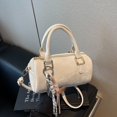 thumbnail image 2 of Bolso de mano cilíndrico simple retro para mujer, nuevo bolso de hombro versátil de moda 2025, bolso bandolera tipo Boston para uso diario., 2 of 4