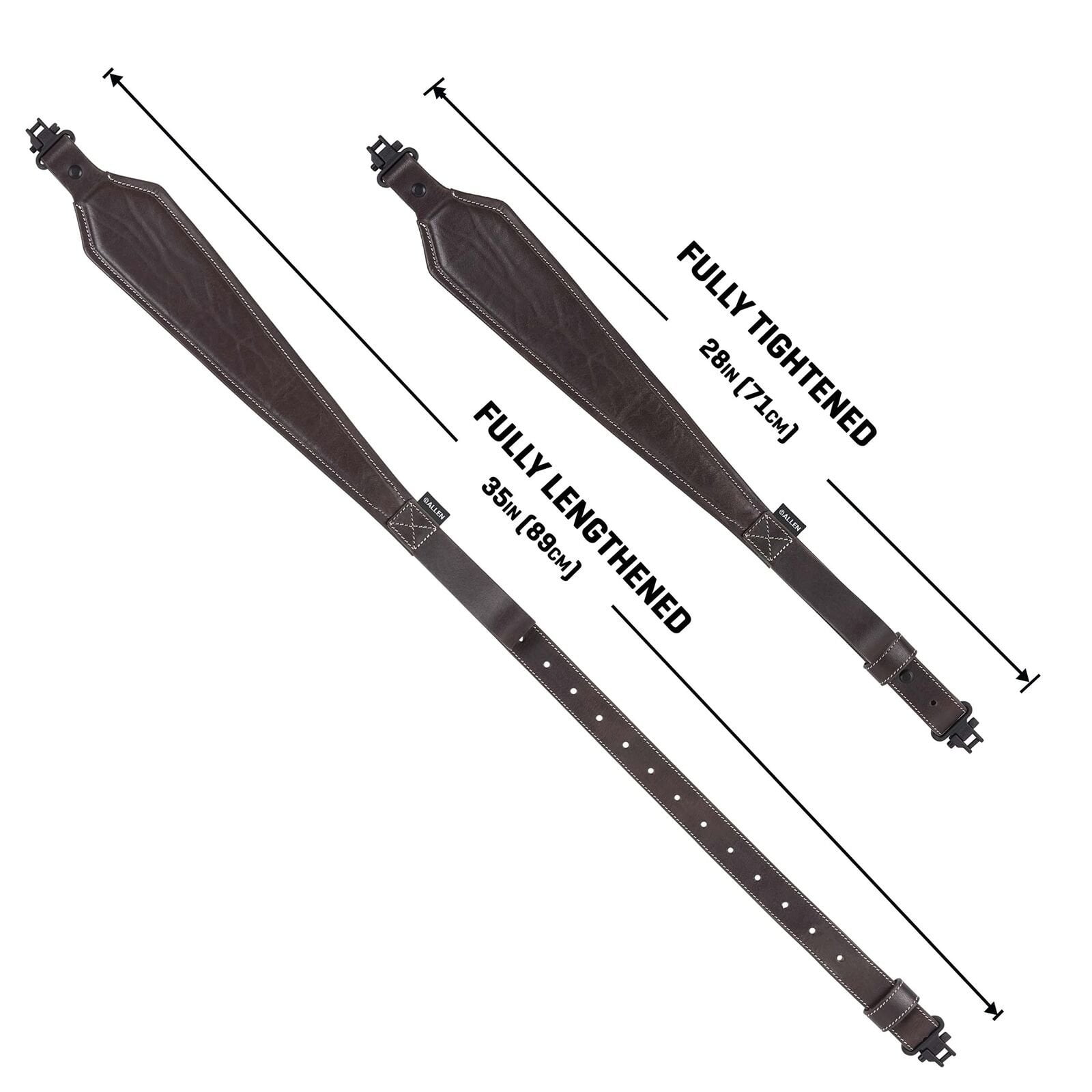 Allen Company Heritage Plain Dark Leather Gun Sling, Adjusts 28 to 35 In, Mahogany