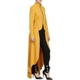 thumbnail image 2 of Women Long Dovetail Gothic Trench Coat Front Zipper Up Tailcoat Jacket, 2 of 7