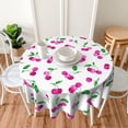 thumbnail image 5 of Cherry Pattern Tablecloth Round Table Cover Washable Polyester Table Cloth for Kitchen Party Picnic Dining Decor 60 Inch, 5 of 5