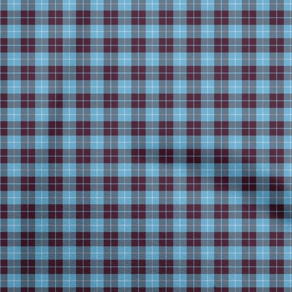 oneOone Georgette Viscose Medium Blue Fabric Check Craft Projects Decor Fabric Printed By The Yard 42 Inch Wide