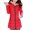 Red, variant on Drovellove Plus Size Women's Casual Winter Hooded Coat Long Sleeve Jacket with Pockets | V Neck Solid Polyester Outerwear for Spring, Travel, and Weekend Errands